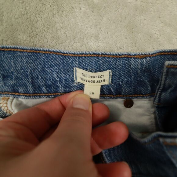 Madewell The Perfect Vintage Jean Medium Wash Raw-Hem Edition size 26 ankle - Picture 7 of 12